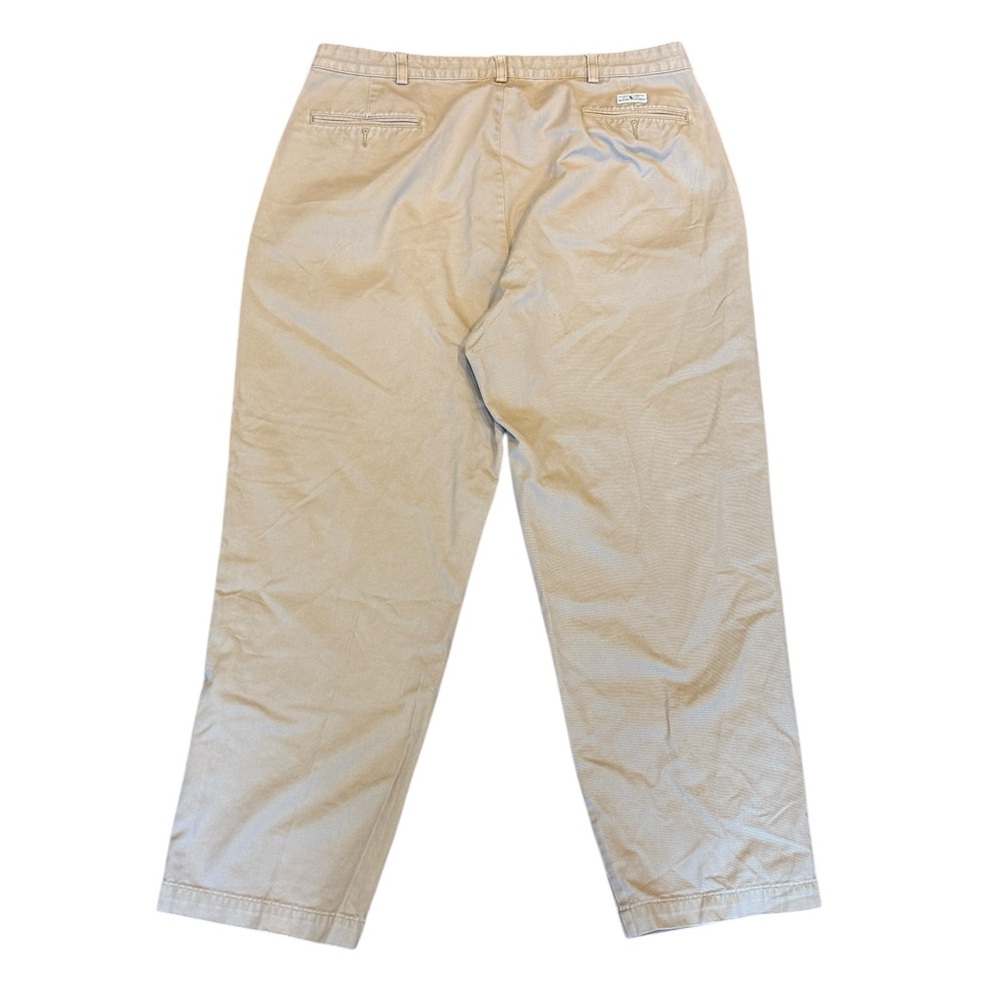 Vintage Polo Ralph Lauren Beige Pleated Chino Pants Casual Men's Sz 38x30 - Picture 2 of 6